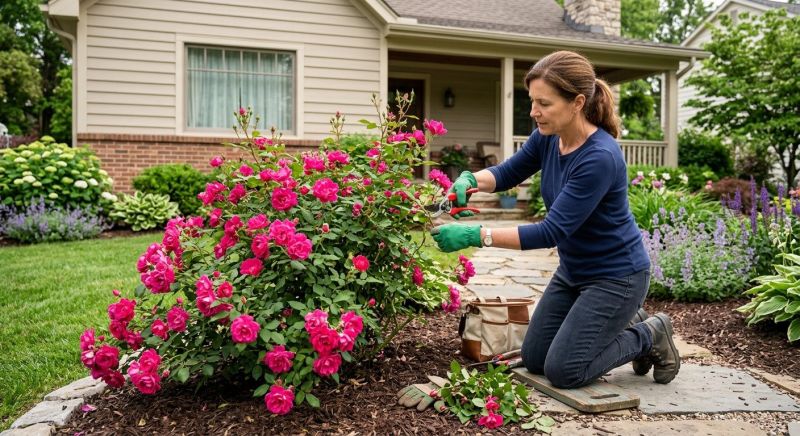 Knockout Roses Pruning in Aiken, SC